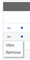 Screenshot of teams page hovering ellipsis icon on the left displaying content in dropdown list